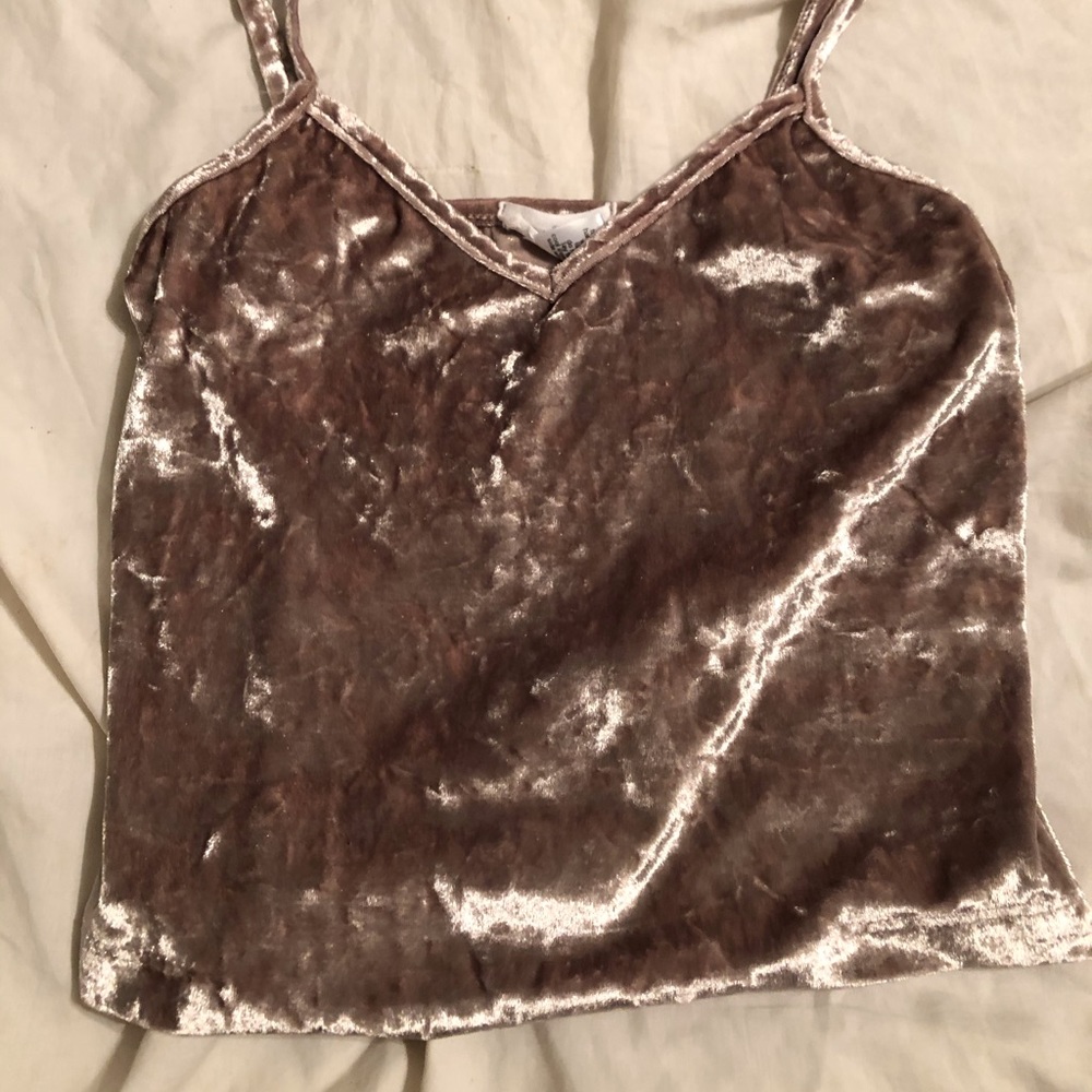 Velvet pinkish tank top in good condition.